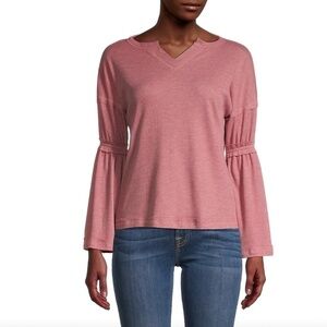 Baea Women's Flare Sleeve Thermal Top In Blush